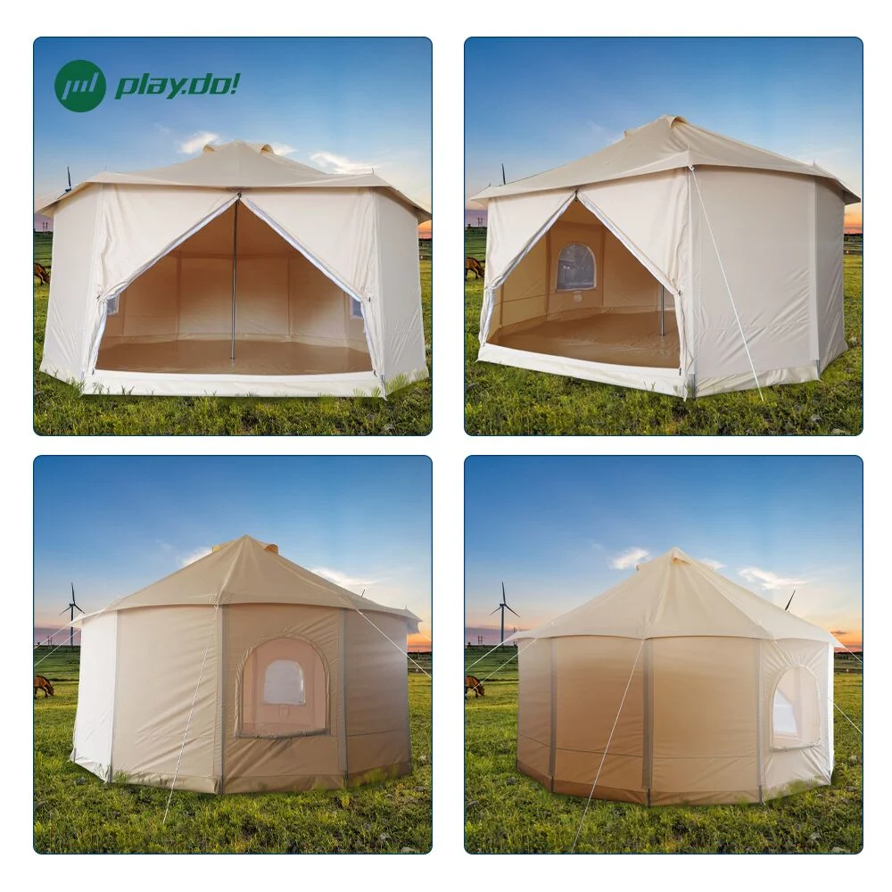 Playdo Hot Sale Canvas Tent Waterproof Mongolian Yurt Inside Glamping