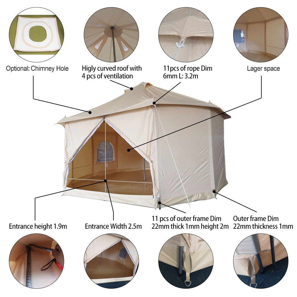 Playdo Hot Sale Canvas Tent Waterproof Mongolian Yurt Inside Glamping