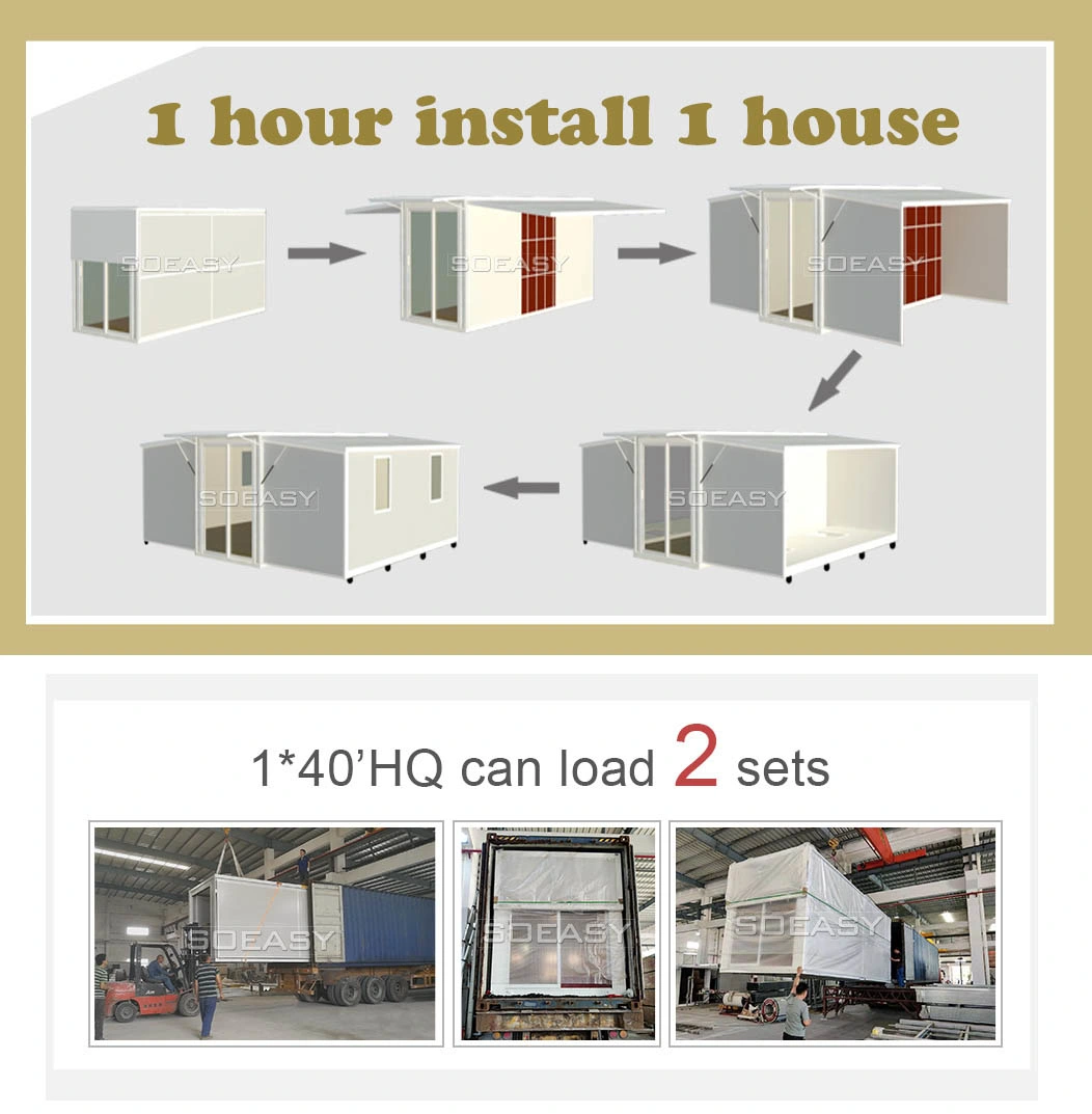 ISO Approved Customizable Standard Packing 36.54 Square Meters Prefabricated Container Building House